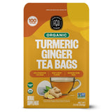 FGO Organic Turmeric Ginger Tea – Caffeine-Free Wind-Down Herbal Blend for Evening Self-Care