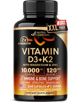Home Office Daily D3 – Vitamin D3 K2 MK-7 10,000 IU for Indoor Professionals