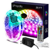 PHOPOLLO RGB LED Strip Lights – Bedroom Aesthetic Decor with 16 Million Colors and Remote Control