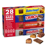 Assorted Butterfinger, CRUNCH, Baby Ruth, 100 Grand Candy Bars – Team Meeting Fuel and Coworker Grab-and-Go Office Treats, 28 Count, 48 Oz