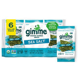 Gimme Seaweed Organic Roasted Seaweed – Housewarming Gift for New Home Snack Jars, Single Serve Portion Packs, 6 Count