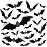 TDHDIKE Halloween Bats Decorations 140pcs Safe PVC Bat Wall Stickers for Kids Bedroom and Playroom DIY Family Craft