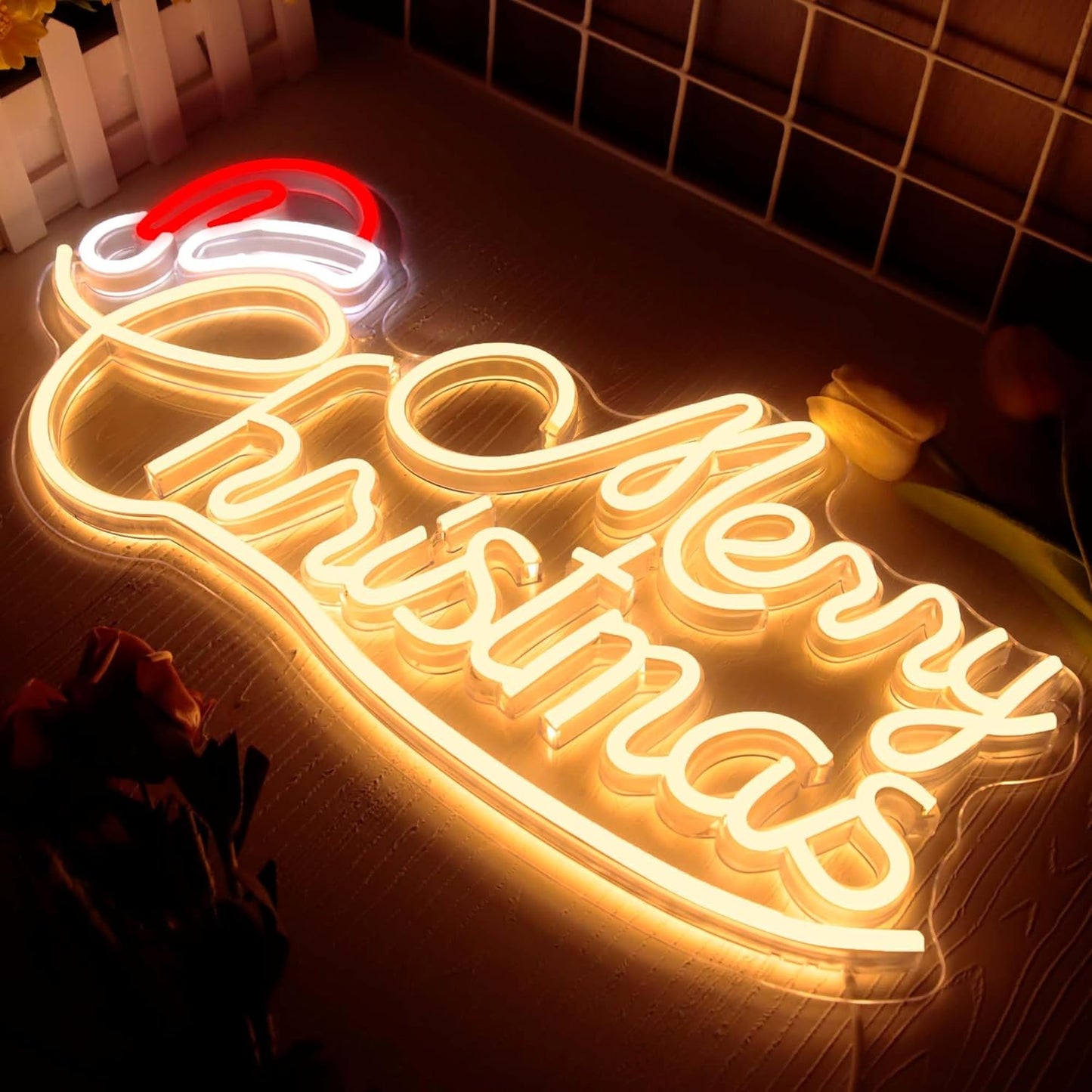 Allball Merry Christmas LED Neon Sign – Unique Housewarming Gift for Couples, USB Powered Festive Wall Art