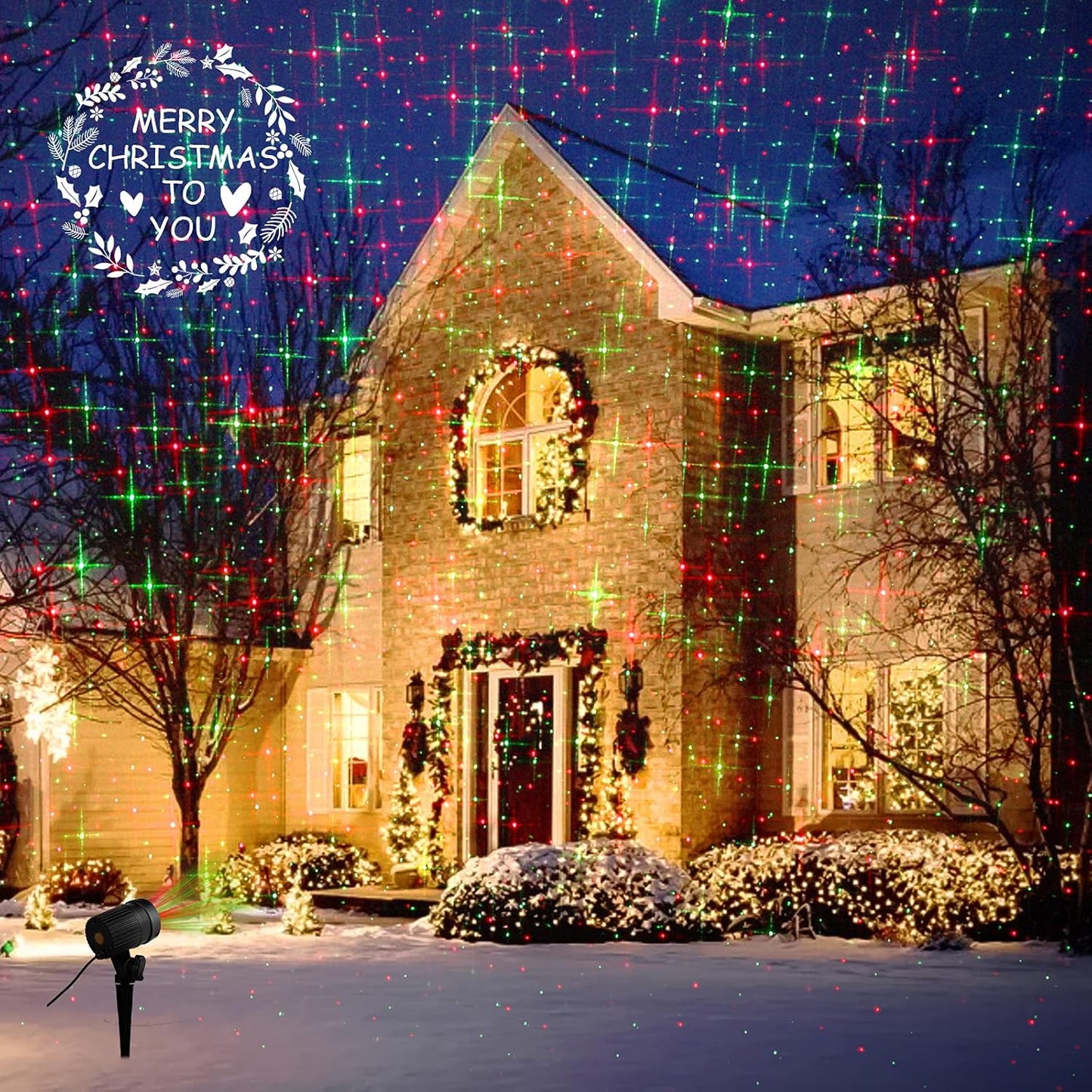Ambient Star Pattern Projector – Living Room and Party Room Decor Light with 3 Modes, Wall Mount or Floor Base