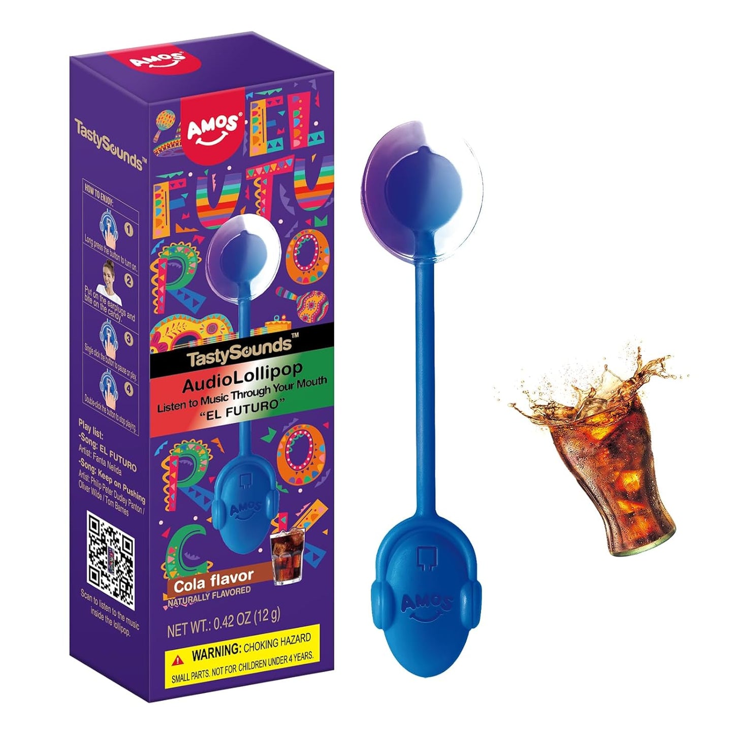 Amos Music Lollipop Candy – Backyard Party Favor for Outdoor Gatherings, Mixed-Flavor Singing Candy
