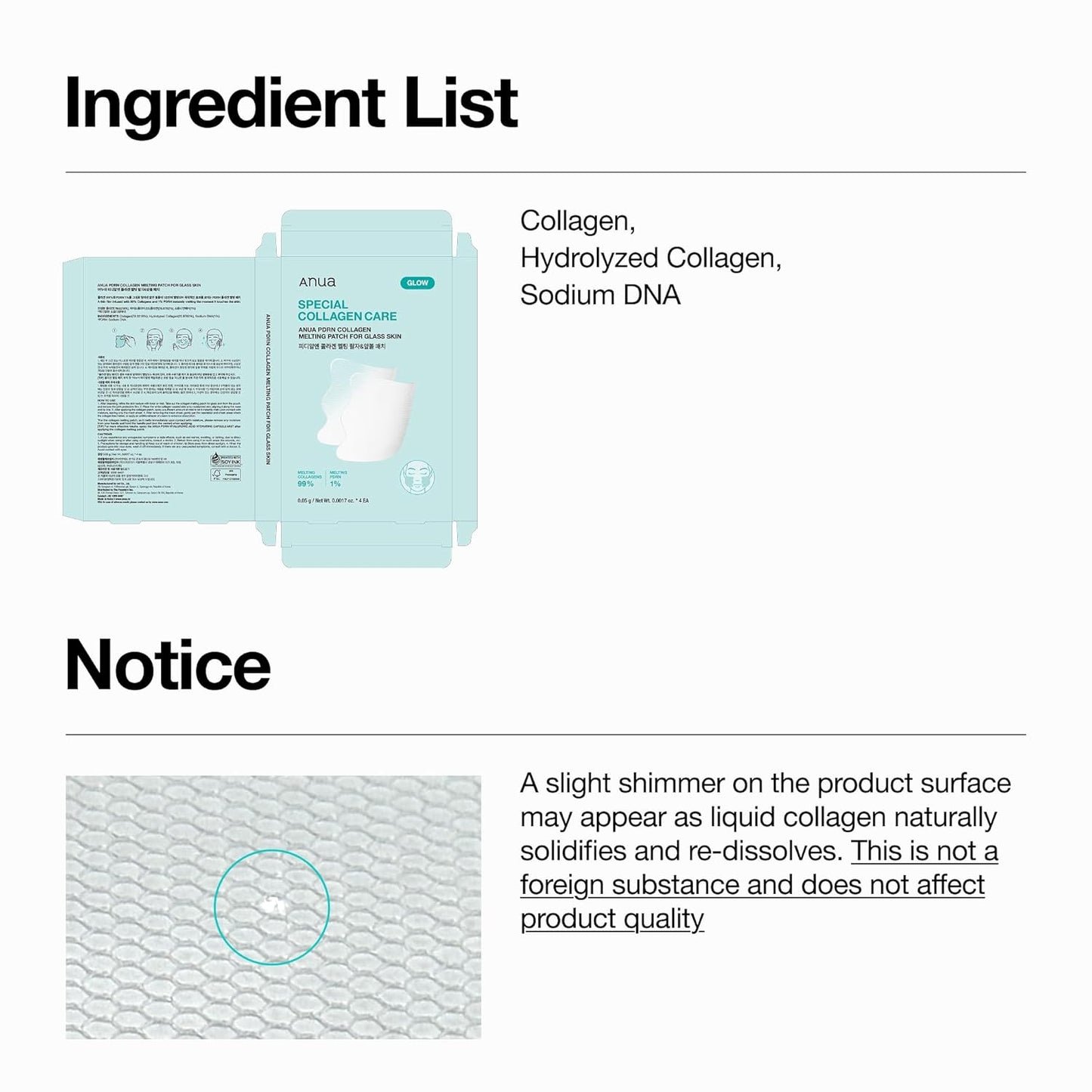 ANUA PDRN Collagen Melting Patch – Mindful Anti-Aging Treatment for Cheek Firmness, Korean Skincare Night Routine