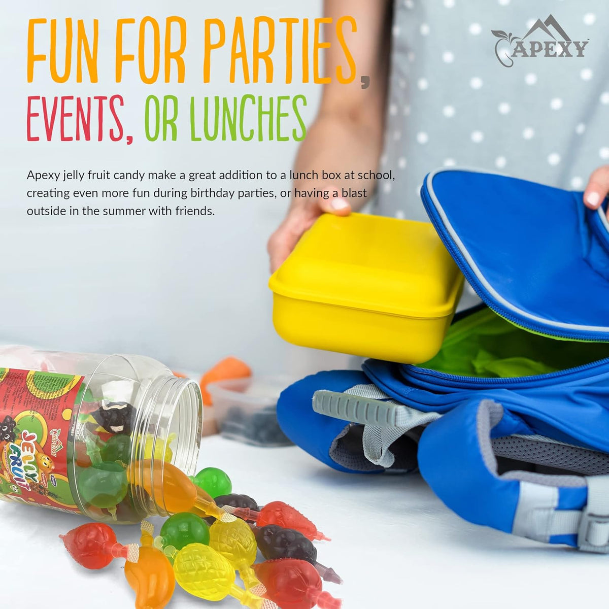 Apexy Jelly Fruit – Goody Bag Filler for Classroom Parties and Sleepovers, Bulk Candy Pack