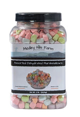 Medley Hills Farm Dehydrated Marshmallows in Clear Reusable Container – Charming Accent for Hot Chocolate Bars