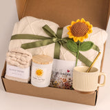 Anforsun Sending Sunshine Elegant Gift Set – Hand-Woven Floral and Ceramic Mug for Her