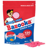 Bazooka Bubble Gum Sugar-Free Chewing Gum – Thoughtful Stocking Stuffer and White Elephant Gift, Original Pink Nostalgia, 120 Pellets