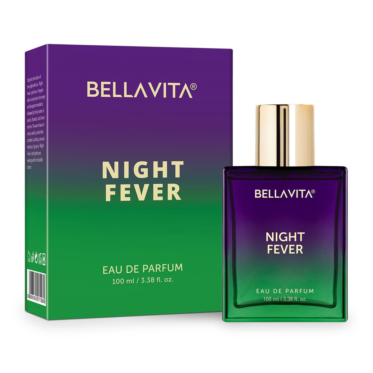 BellaVita Luxury Night Fever Eau de Parfum | 100 ml Versatile Unisex Scent for Patio Gatherings, Beach Evenings, and Travel Adventures