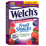 Welch's Fruit Snacks Berries 'N Cherries – Motorcycle and Road Trip Snack, Bulk 40-Pack of Portable 0.8 oz Bags