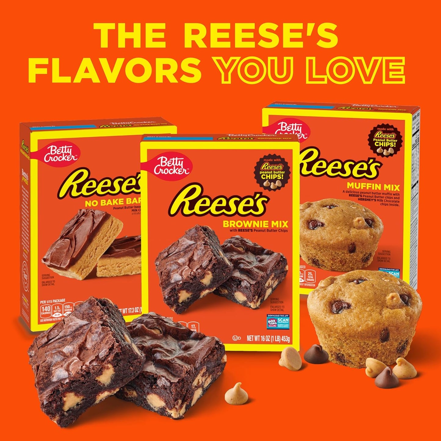 Betty Crocker REESE'S Peanut Butter No-Bake Bars – Fast Coworker Appreciation Dessert for Shared Office Kitchen, 17.3 oz