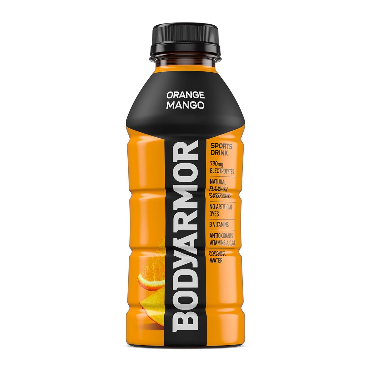 BODYARMOR Orange Mango Beverage – Family-Stock Electrolyte Bottles for Summer Camp and Practice, Pack of 12