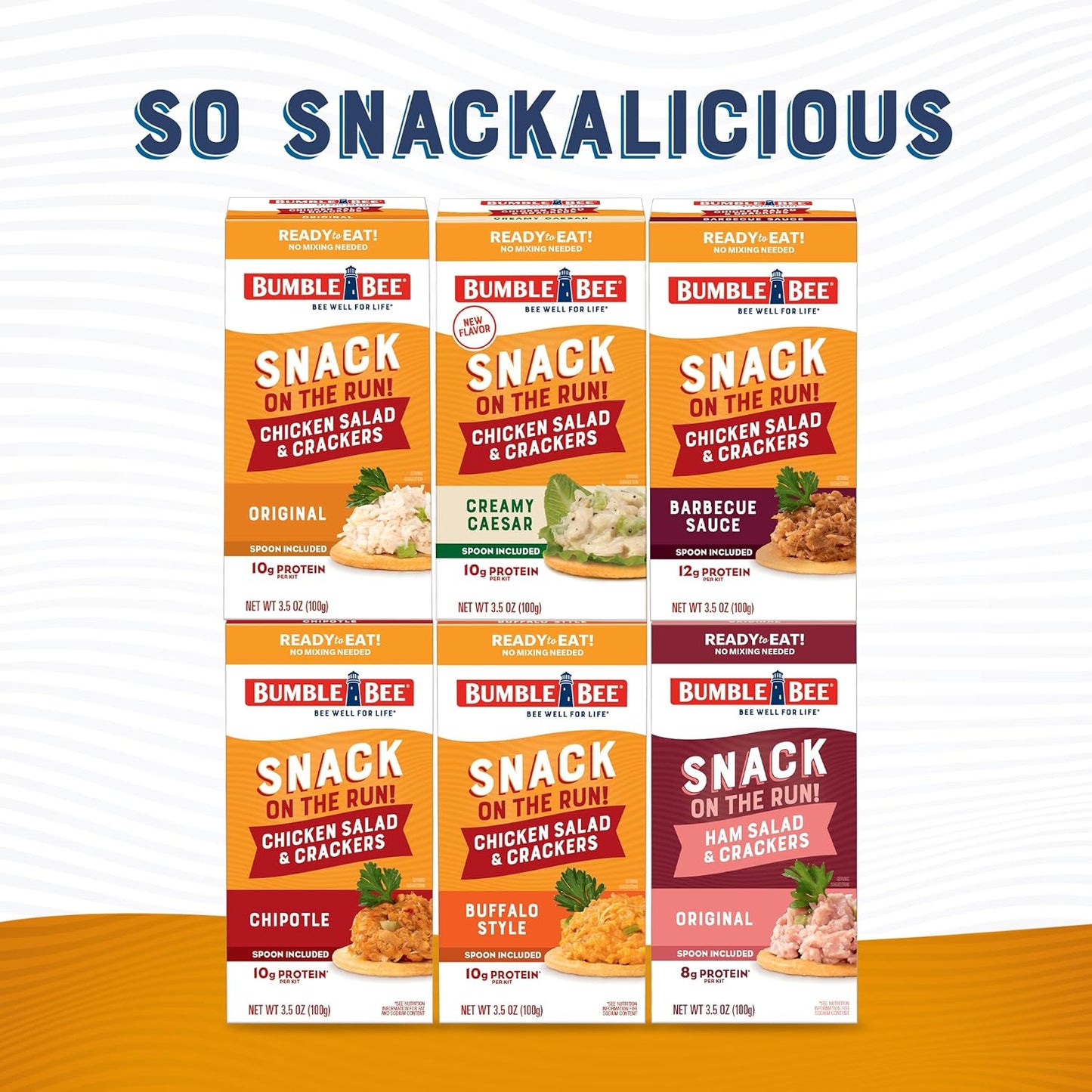 Bumble Bee Snack On The Run Ham Salad Kit - Office Pantry Staple for Between-Meeting Snacking