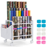 Aquzee Wrapping Paper Organizer White – Vertical Storage for Clutter-Free Hallway Closets