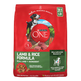 Purina ONE Lamb and Rice Adult Dog Kibble - 31.1 lb. Resealable Bag for Multi-Dog Households and Active Outdoor Dogs