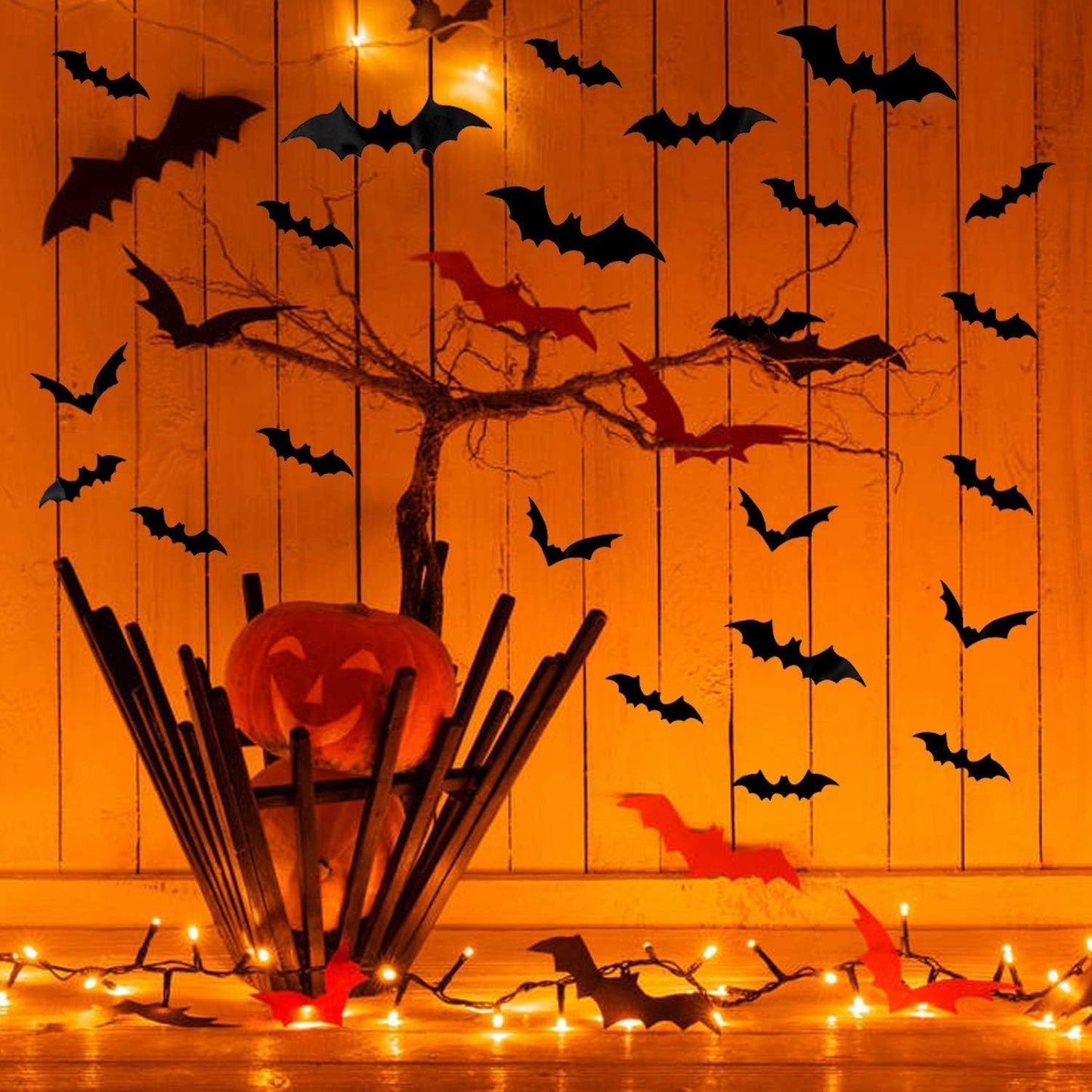 DIYASY DIY Bat Decoration Kit 120 Pcs Unique Halloween Gift for Renters Apartment Dweller and Dorm Decorator