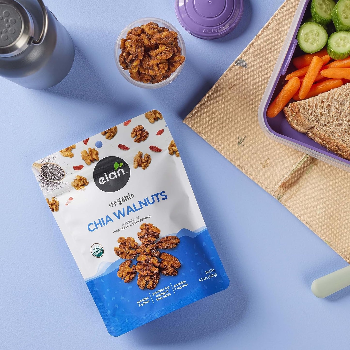 Elan Organic Chia Walnuts – Pre-Workout Energy Nut Blend for Active Outdoor Lifestyles