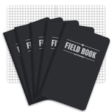 Elan Publishing Company Field Notebook – Ready-to-Give Pocket Notebook Set for Hikers and Creatives, 3.5x5.5 Inch Black Field Book, Pack of 5