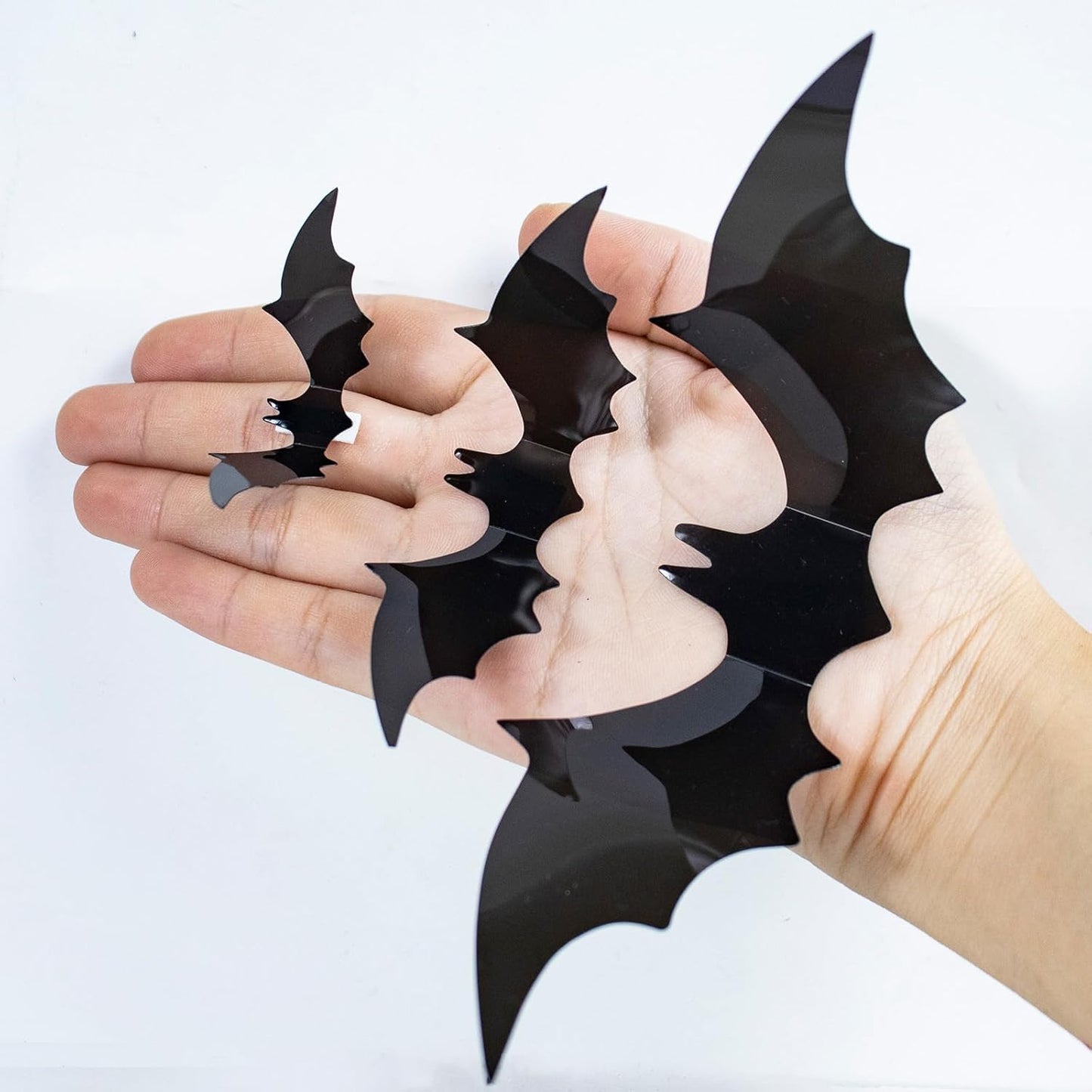 Elegantly Halloween 3D Bat Stickers for Kids Room – Child-Safe DIY Halloween Decoration Set for Living Room Windows, Daycare and Spooky Trick-or-Treat Night