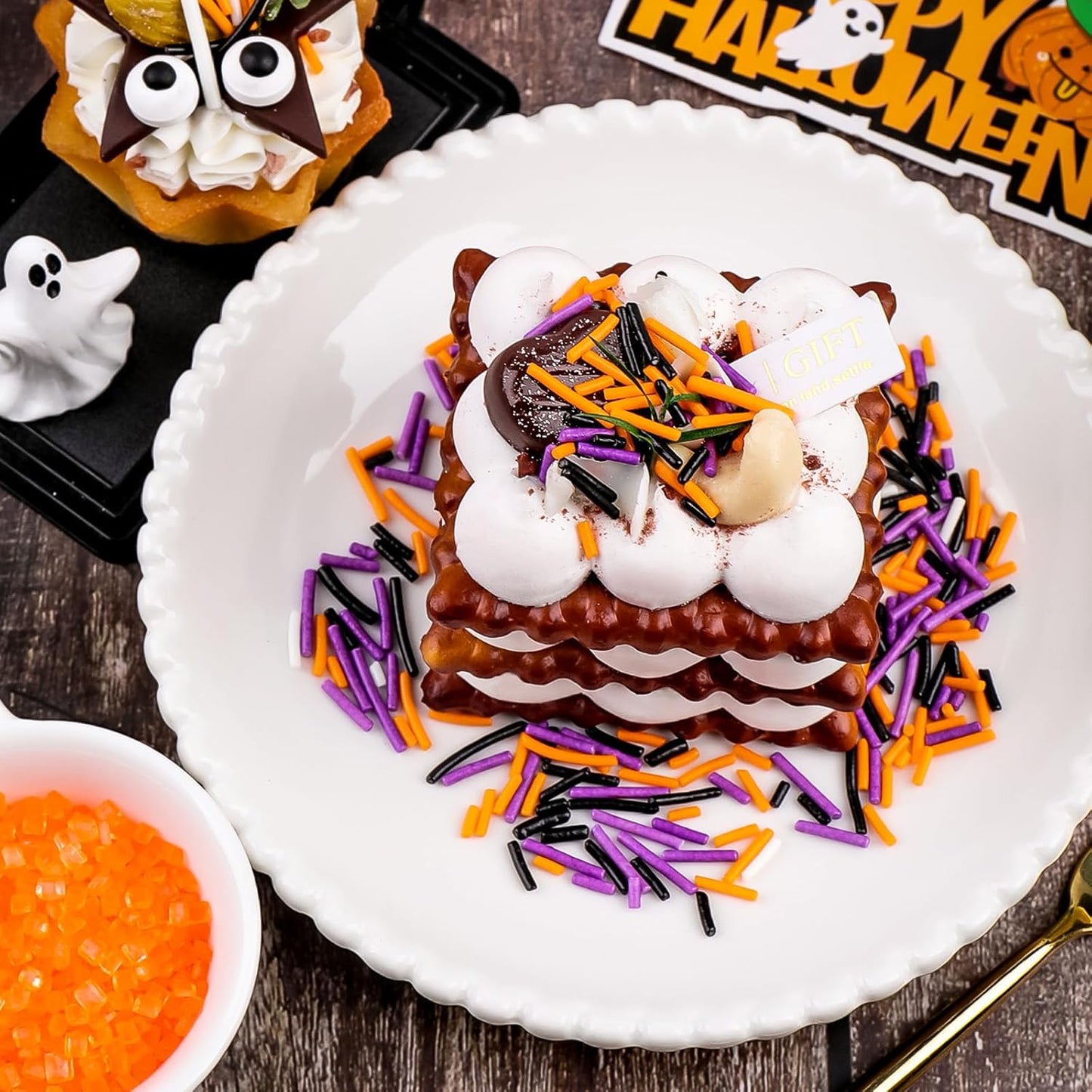 Farmers Market Halloween Bake Kit, High-Impact Sprinkles for Cupcake Booths, 4 Bottles