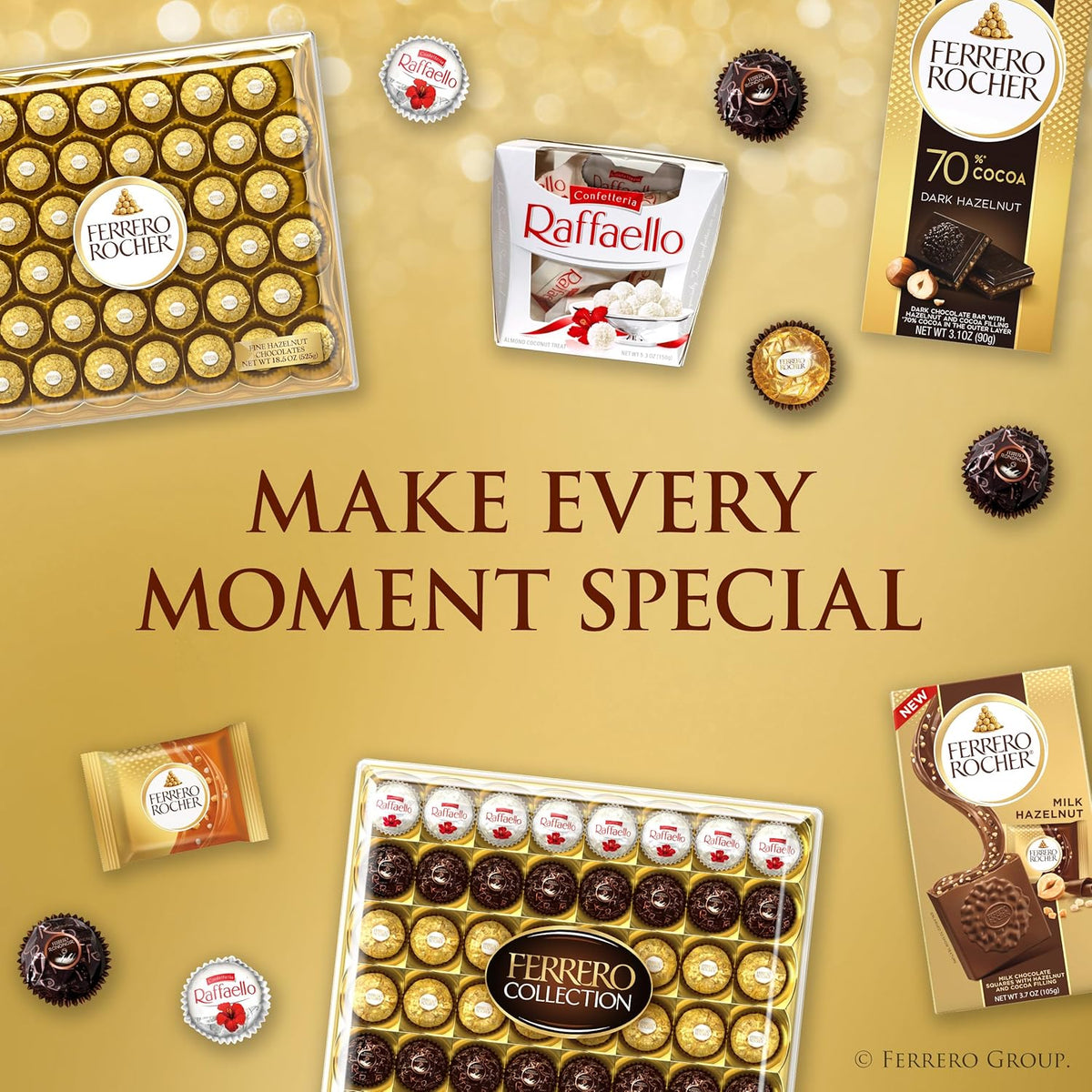Ferrero Rocher Sealed Foil Chocolates, Hygienic Portion-Controlled Snacks for Children's Easter Hunt
