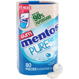 Mentos Pure Fresh Sugar-Free Chewing Gum for Patio and Outdoor Dining Freshening, Spearmint 80ct 90% Paperboard Container