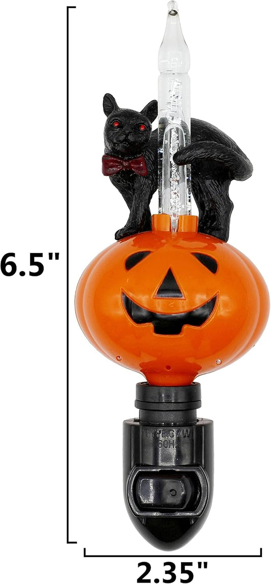 heat-activated bubbling fluid in the pumpkin stem producing a sparkling, animated effect