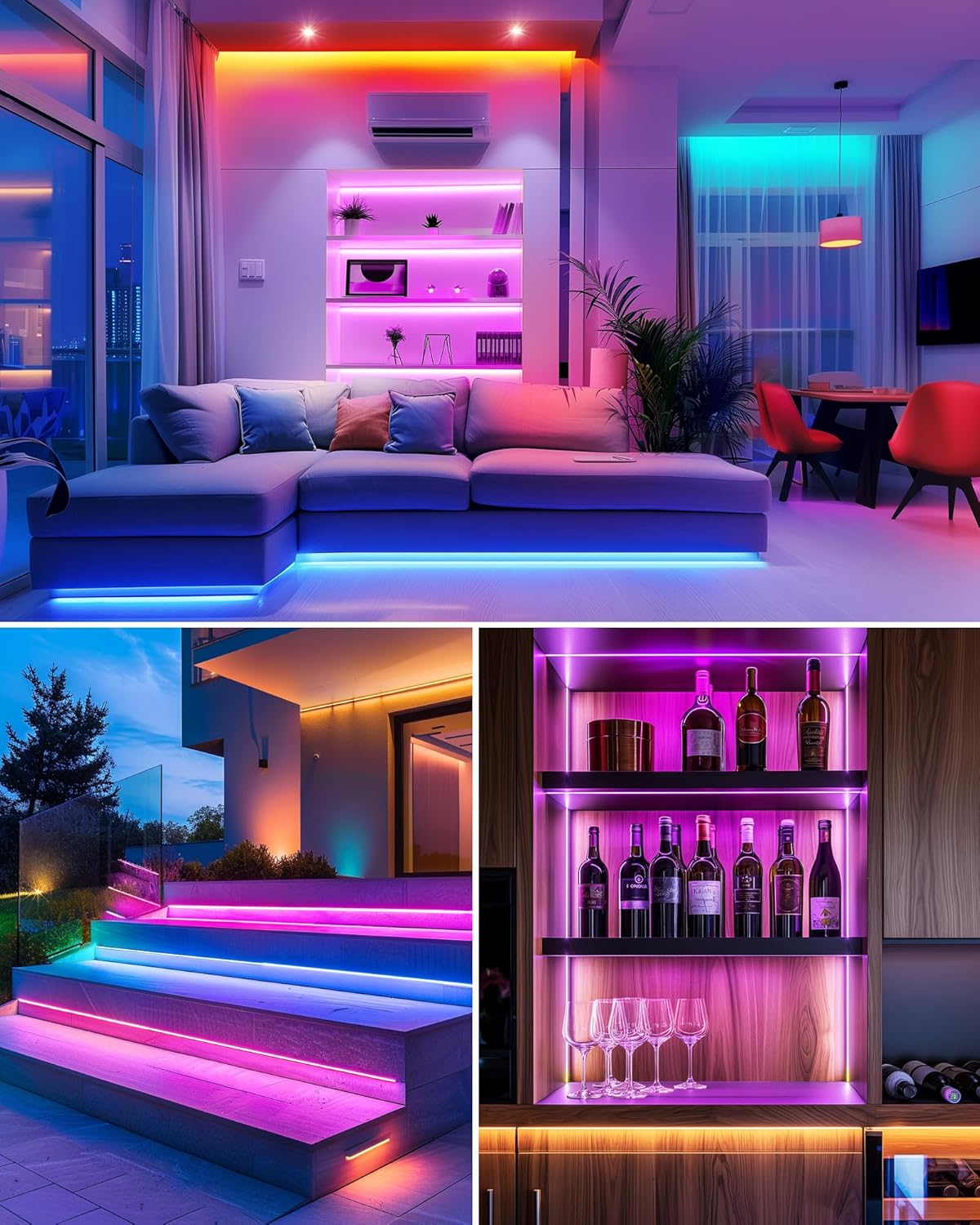 HitLights LED Strip Lights – Intentional Home Lighting, Uncluttered RGB Bias Light for Workspace and Media Wall