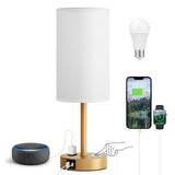 LampLibrary Linen Shade Table Lamp – Cream Fabric Lamp for Cozy Living Room Corners