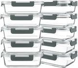 30 oz Borosilicate Glass Lunch Boxes – Clean Design, Clutter-Free Refrigerator Organization