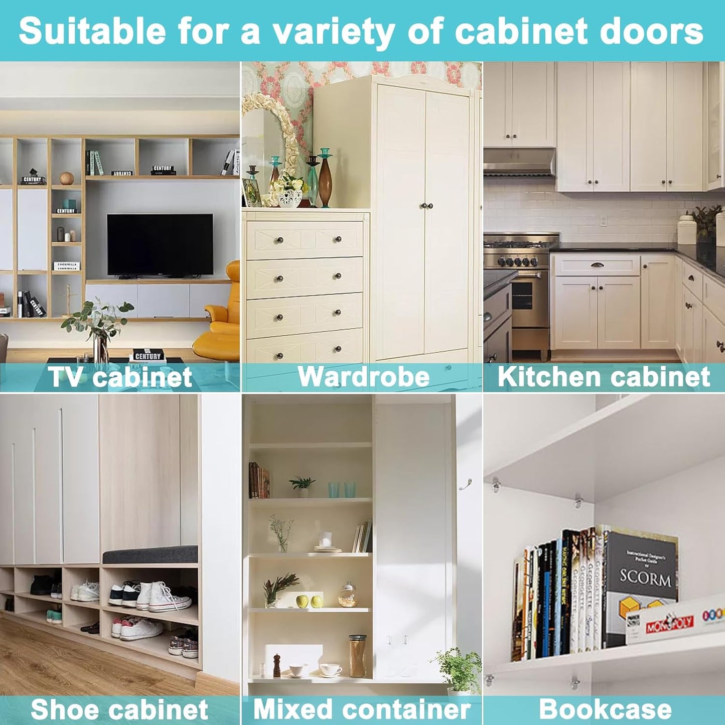 Krysalid Decor Shelf Support Pegs - 5 Styles Polished Nickel Cabinet Hardware for Refined Pantry and Living Room Storage