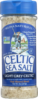 Light Grey Celtic Sea Salt Shaker – Neutral-Toned Minimalist Spice Rack Essential