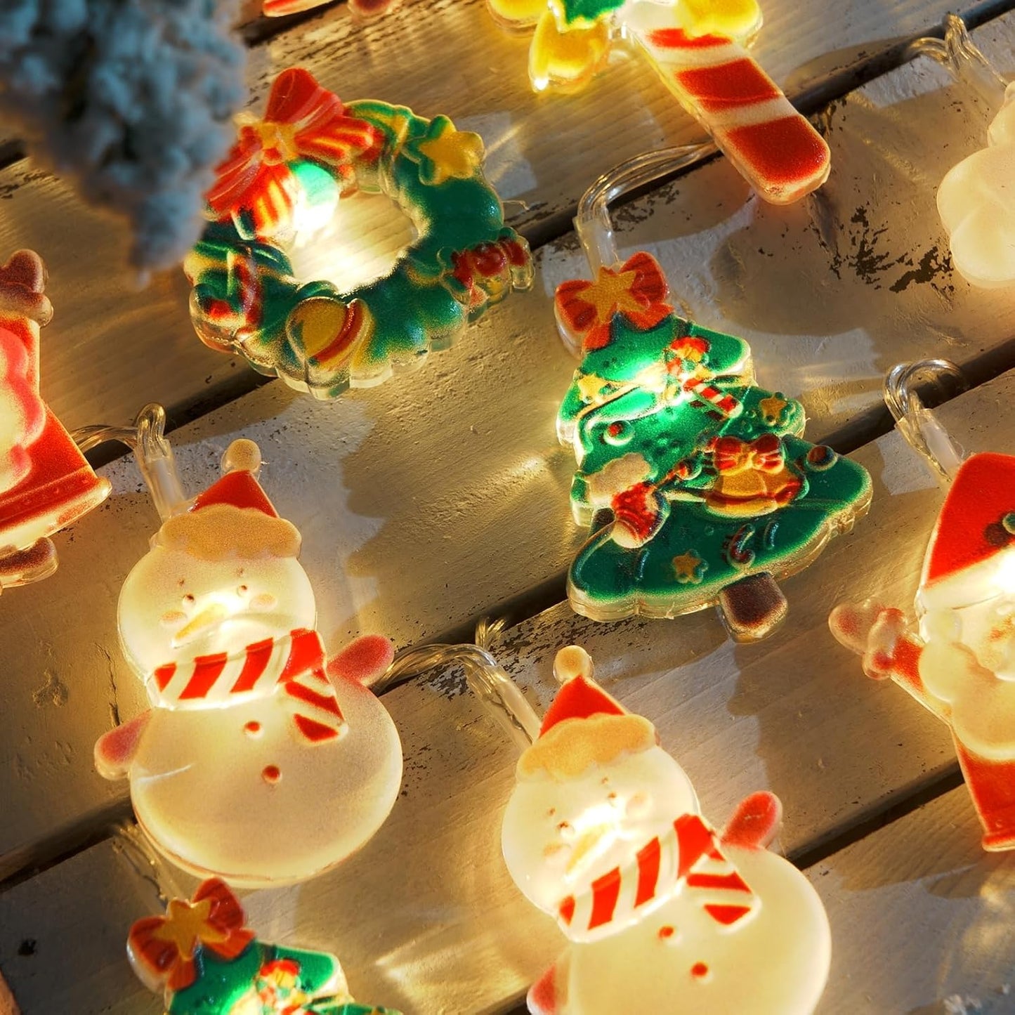 LOLStar Christmas Fairy Lights for Kids – Flameless Holiday String Lights with Christmas Icons for Toddler Bedroom and Nursery Decor
