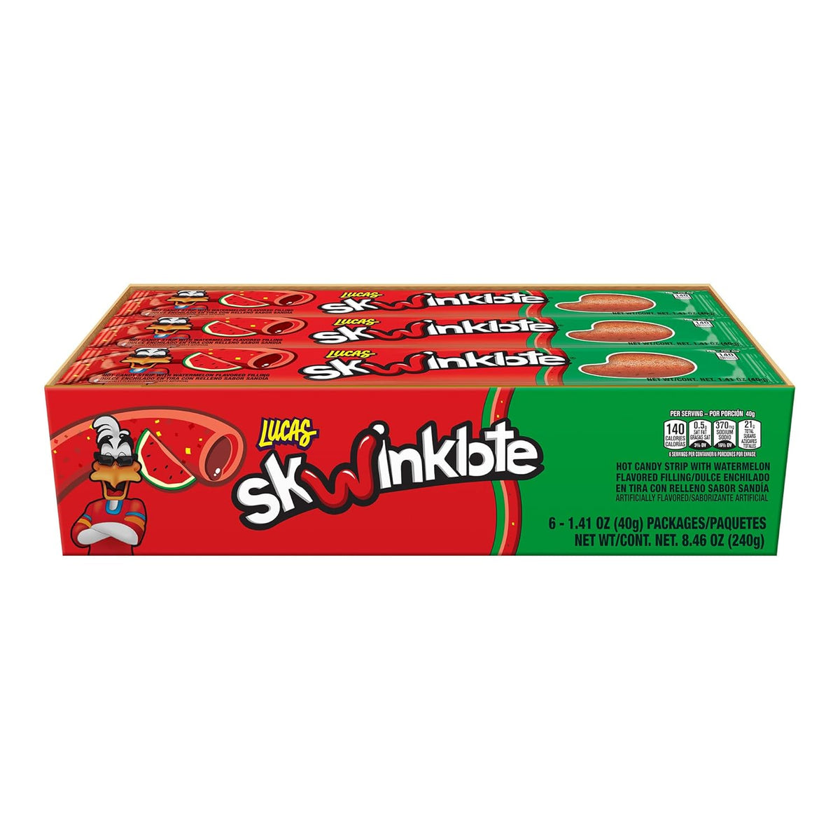 Lucas Skwinklote Watermelon Chili Strip Candy – Ready-to-Give Party Hostess Gift and Christmas Treat Bag for Adults Who Love Mexican Sweets