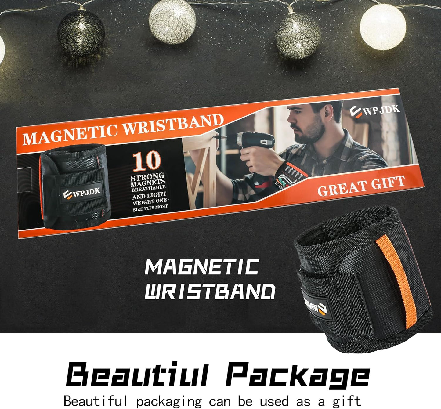 Magnetic Wristband Holding Screws and Bolts – Lightweight 4.2 oz Design for Garage Workshop Productivity, One Size Fits Most