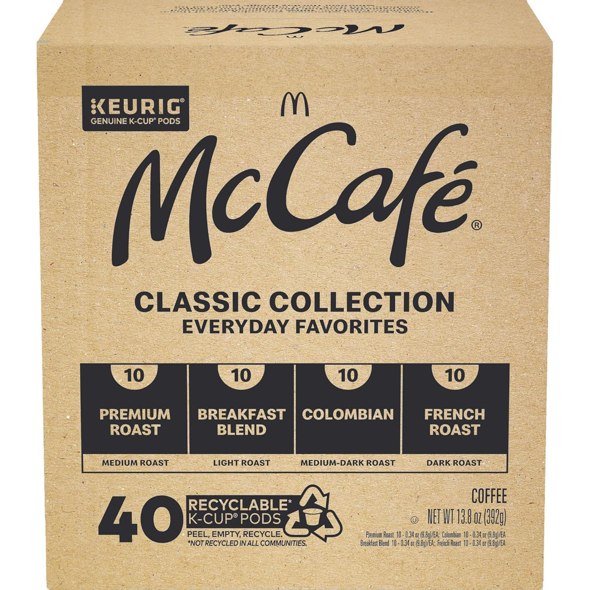 McCafe Classic Collection K-Cup Pods for Shared Office Brewer, 40-Count Assorted Roast Single-Serve Coffee