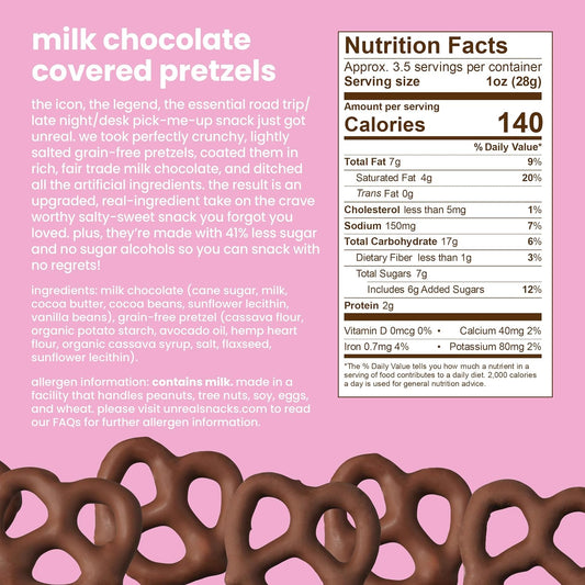 milk chocolate coating formulated to only 7g of sugar per serving