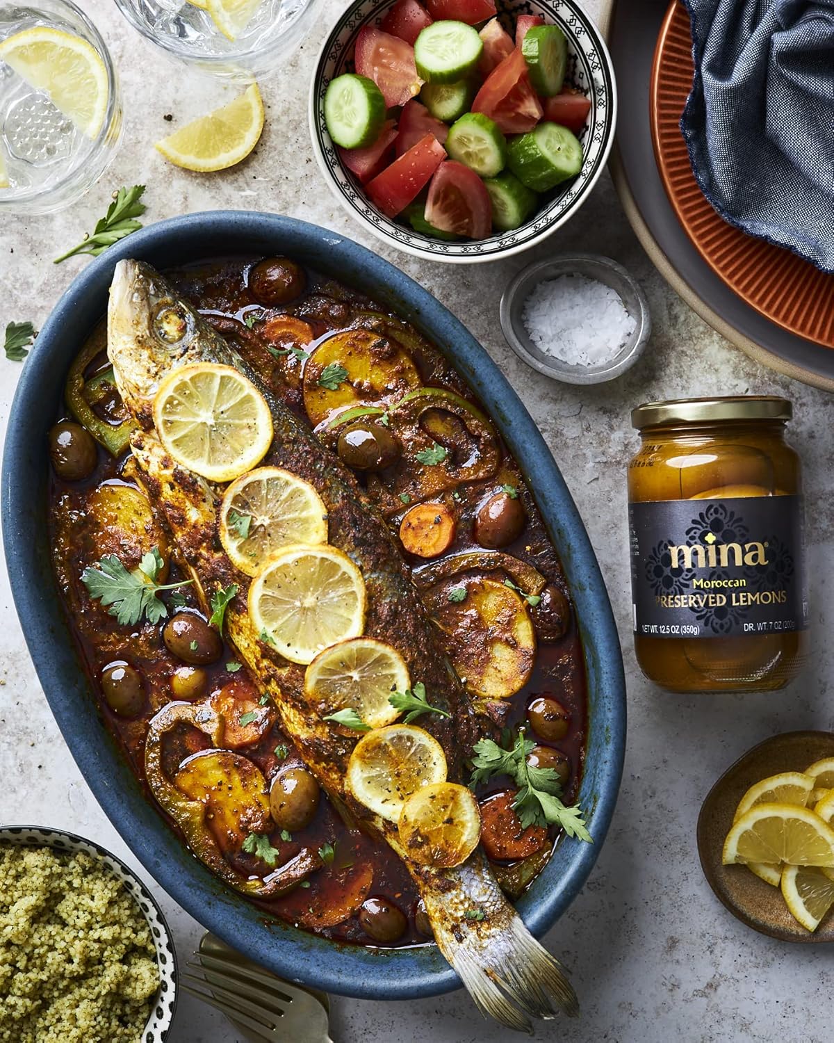 Mina Preserved Lemons - 12.5 oz - Reusable Glass Jar for the Mindfully Stocked Pantry