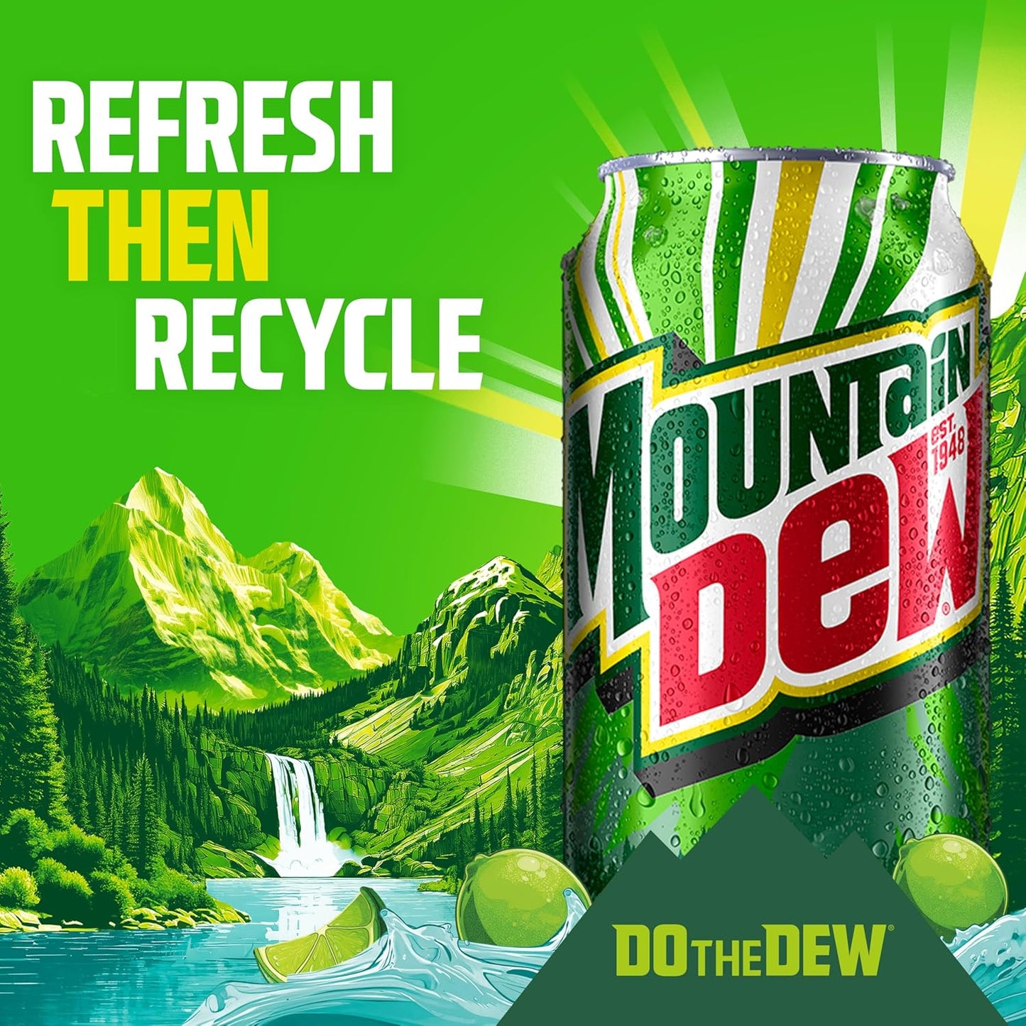 Mountain Dew Mini Cans 7.5oz 10-Pack – Quick-Chill Aluminum Cans for Hiking, Picnics, and Day on the Boat