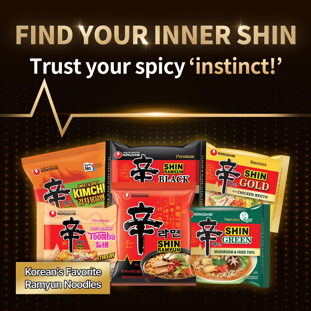 Nongshim Shin Black Noodle Soup – No Added MSG Spicy Ramen for Guilt-Free Comfort, Pack of 6 Bowls