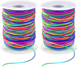 Holiday Craft Gift for Beading Lovers, Multi-Pack Rainbow Elastic String for Jewelry Making Projects