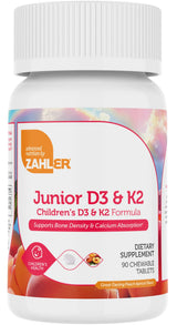 Zahler Junior D3 & K2 - Meaningful Back-to-School Gift for Children Ages 4-12, 90 Tablets