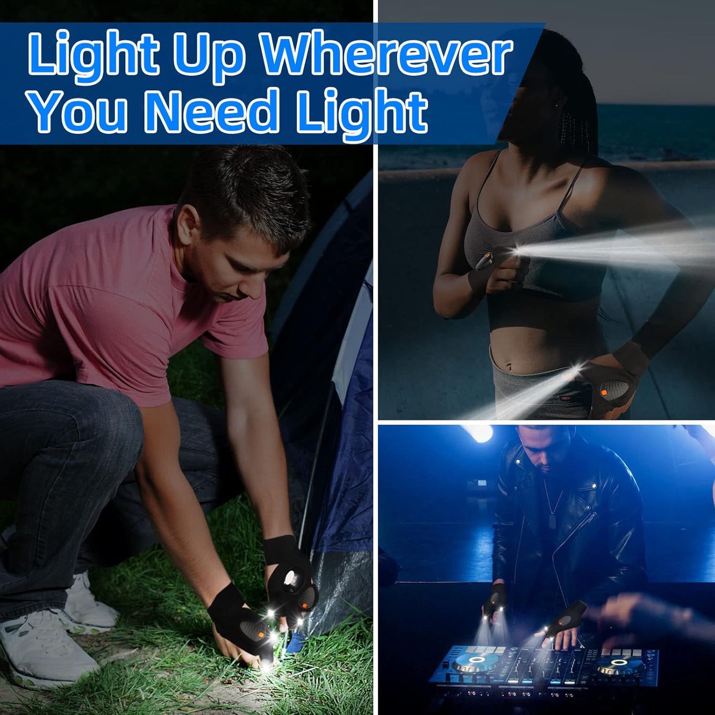 Rechargeable Glove Flashlight – Safe Hands-Free Light for Storm Prep, Hurricane Kits, and Blackouts