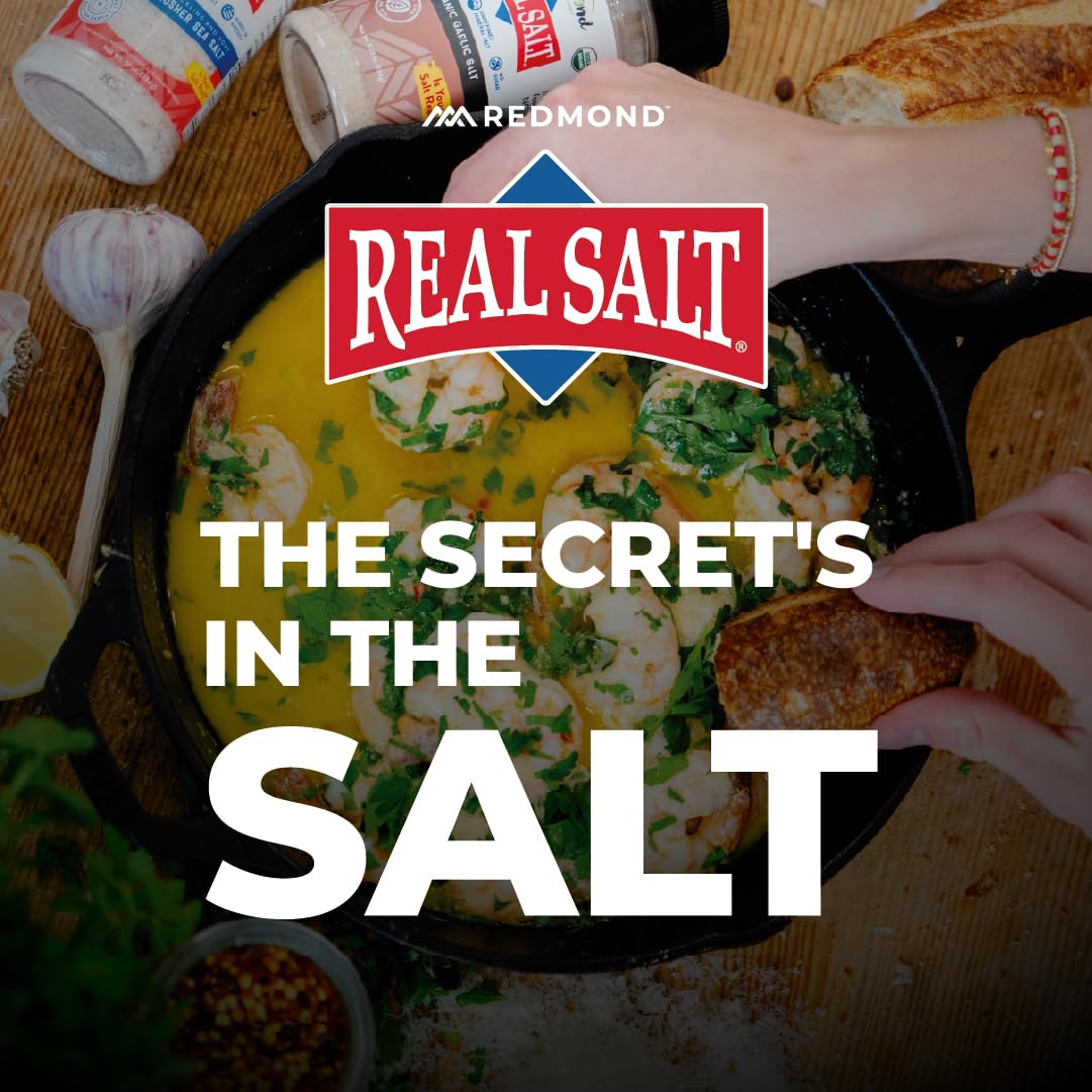 Redmond Real Sea Salt - Lightweight Sea Salt for Backpacking and Picnics, 10 oz Shaker