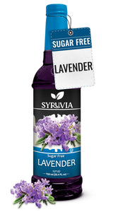 Syruvia Sugar Free Lavender Coffee Syrup – Display-Worthy 25.4 fl oz Bottle for Modern Home Beverage Bars and Apartment Aesthetics