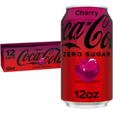 Coca-Cola Cherry Zero Soda - Camping and Picnic Friendly Cola for Open-Air Adventures, 12 fl oz Cans (Pack of 12)