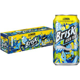Brisk Lemon Tea – Safe and Ready-to-Drink Beverage for School Lunches, Pack of 12
