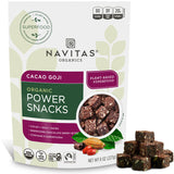 Navitas Organics Superfood Power Snacks Cacao Goji – Compact Campsite Snack with 11 Servings for Multi-Day Adventures, 8 oz Resealable